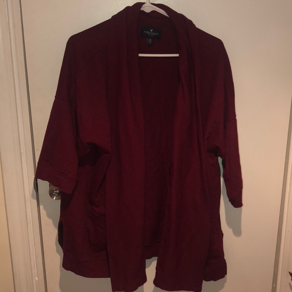 Burgundy American Eagle Cardigan
